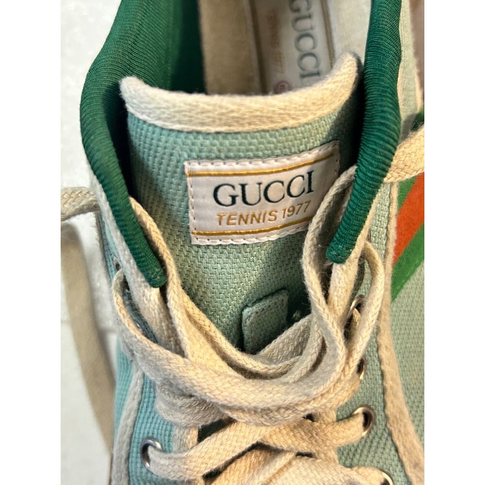 Gucci Tennis 1977 'Blue Cotton Trainers Sneakers UK 6.5 Fits Womens 9 US 9 Men's - Picture 10 of 11